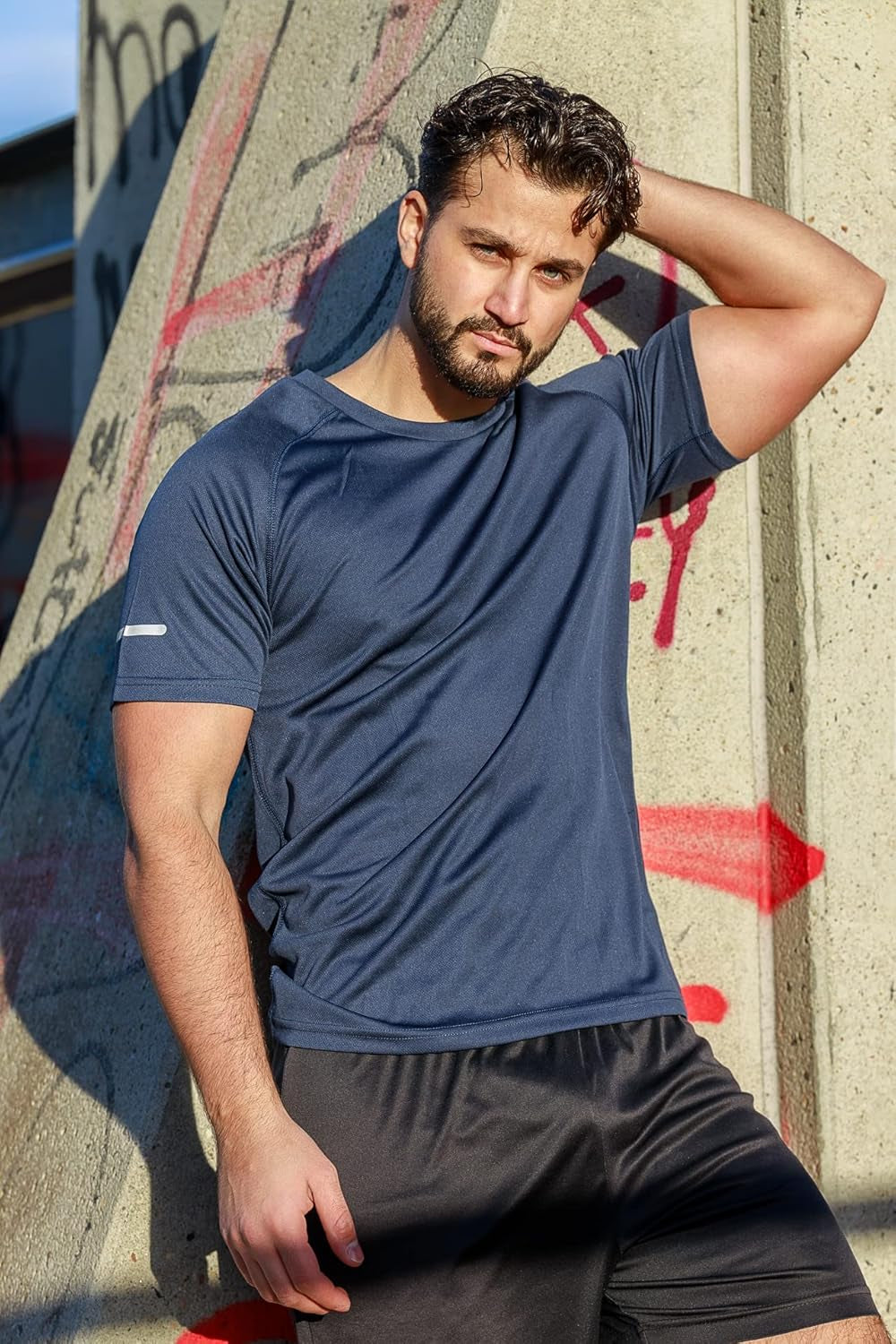 5/3 Pack Running Top Men Casual Shirts Workout Plain Gym Moisture Wicking Active Athletic Short Sleeve T-Shirts