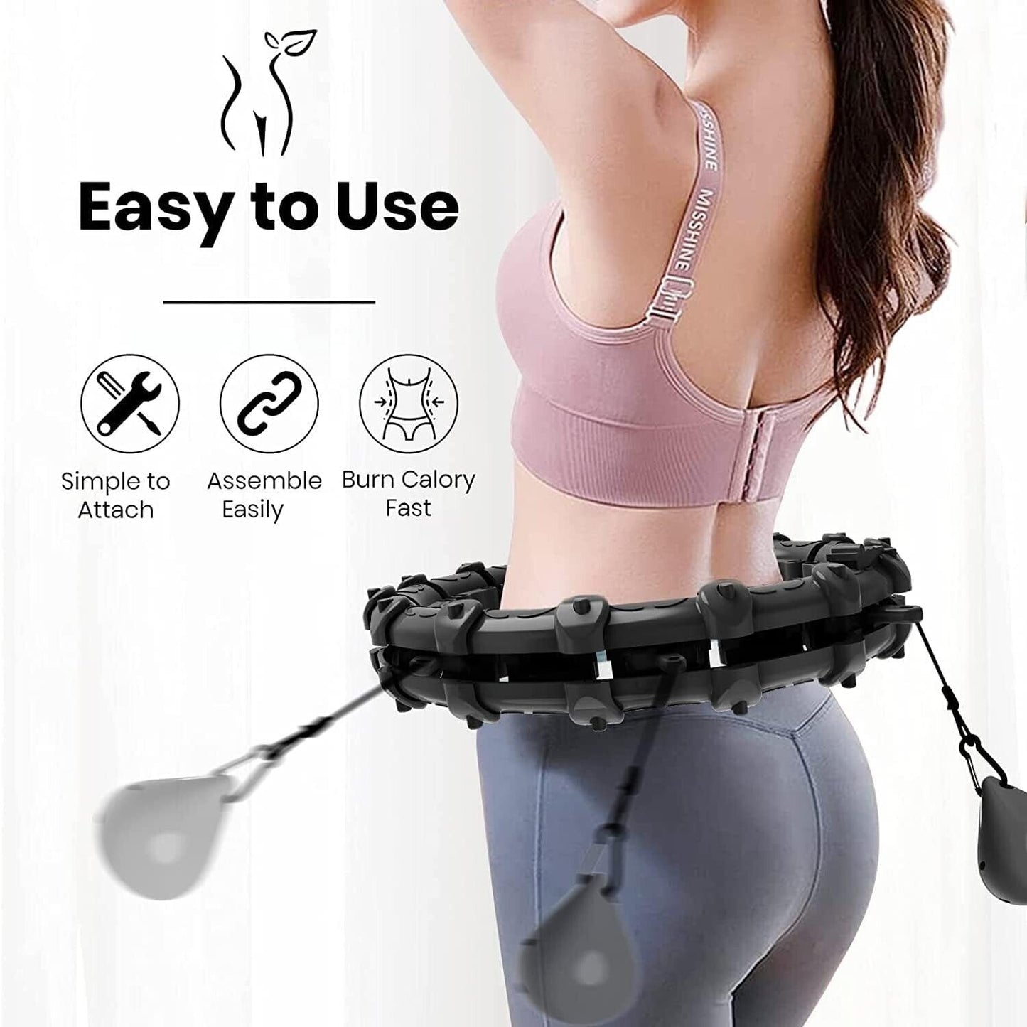 24 Knots Weighted Hula Hoop Adult Smart Hula Hoop Thin Waist Fitness Weight Loss