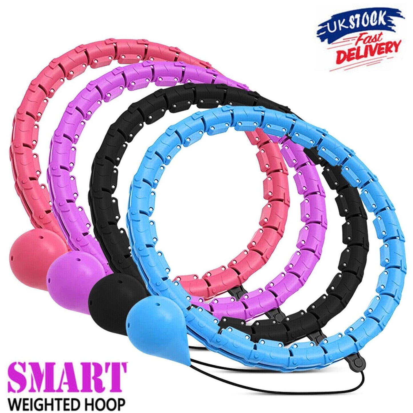 24 Knots Weighted Hula Hoop Adult Smart Hula Hoop Thin Waist Fitness Weight Loss
