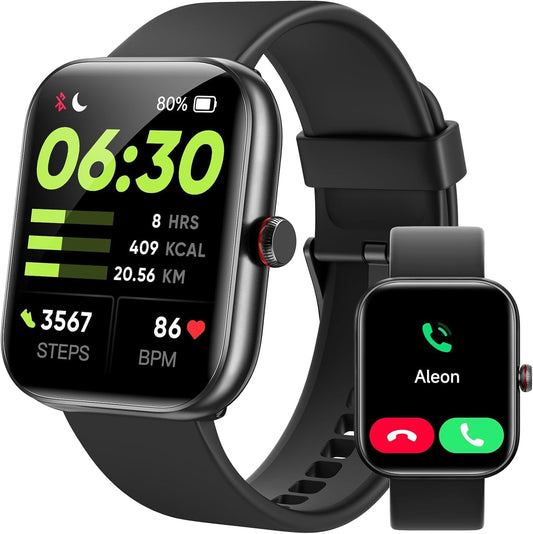 Fitness Tracker- [Alexa Built-In & Answer/Make Calls], 1.91" Smart Watch with Heart Rate/Blood Oxygen/Sleep Monitor, Step Counter Fitness Watch with 100 Sports Modes, IP68 Waterproof for Ios Android
