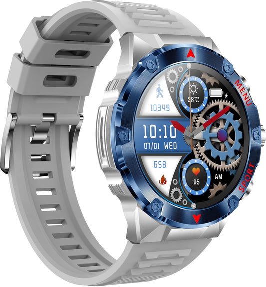 Smart Watch for Men(Answer/Make Call) Touch Screen Fitness Watch Activity Trackers with 120 Sport Modes Heart Rate Blood Oxygen Sleep Monitoring for Ios Android